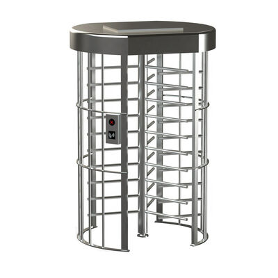 Cancello a tutta altezza a corsia singola con tornello e controllo accessi tramite impronte digitali e tessere